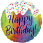 Anagram Happy Birthday Frosted Confetti 18" Holographic Foil Balloon