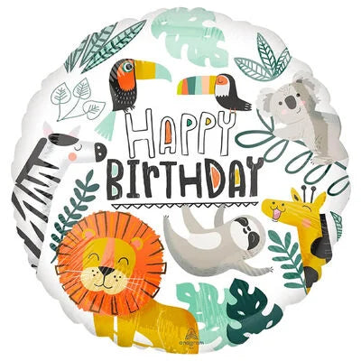Anagram Happy Birthday Get Wild Jungle 18" Foil Balloon
