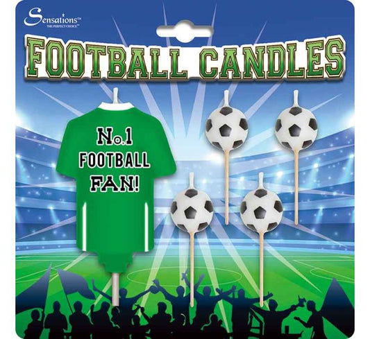 Party Candle Football Green & White