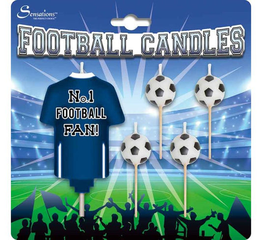 Party Candle Football Navy & White