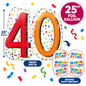 40th Birthday Foil Balloon 25"  Anagram XL Colourful Number 40 Double Sided Happy Birthday Party Decoration