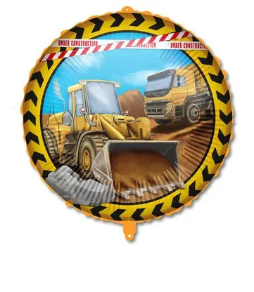 Construction Vehicles 18" Foil Balloon