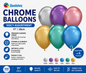 Qualatex Chrome Balloons 11" Assorted Colours 100 Pack Premium Latex Party Balloons