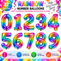 32" Foil Number Balloons 0-9 – Giant Birthday Number Balloon – Gold, Silver, Blue, Pink, Red, Purple, Rose Gold & Rainbow – Air or Helium
