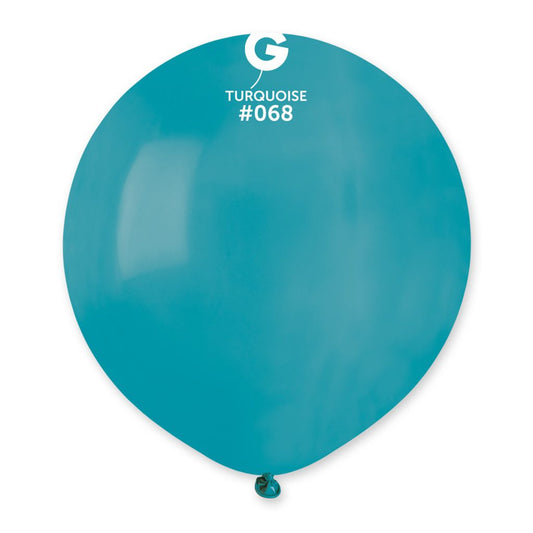 Gemar Standard G19 Turquoise #068 19" Latex Balloons 25pc/Bag