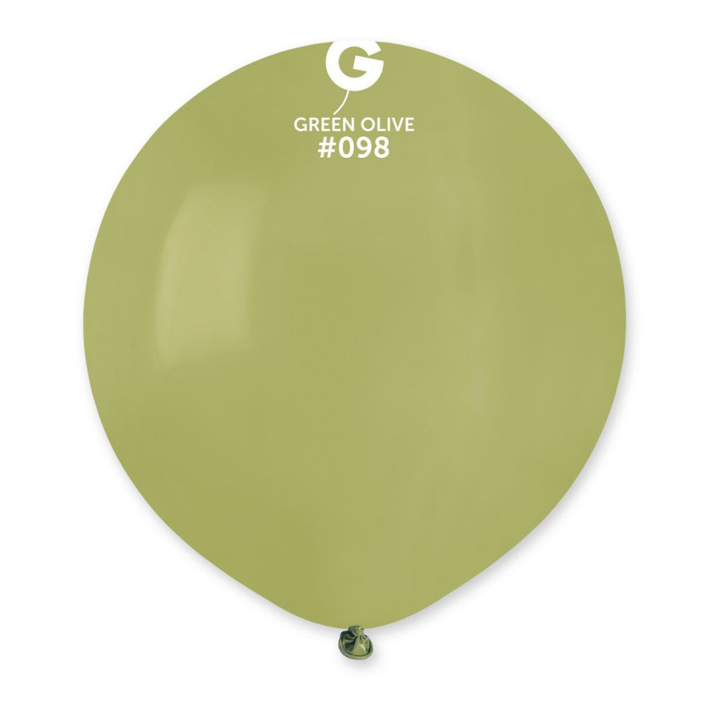 Gemar Standard G19 Green Olive #098 19" Latex Balloons 25pc/Bag