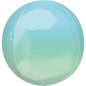 Ombre Blue & Green Round Orbz XL 15" / 38cm Balloon