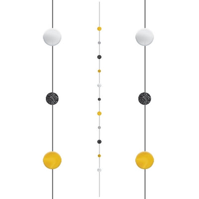 Amscan Balloon Fun Strings 1.82m Black Gold Silver Dots