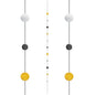Amscan Balloon Fun Strings 1.82m Black Gold Silver Dots