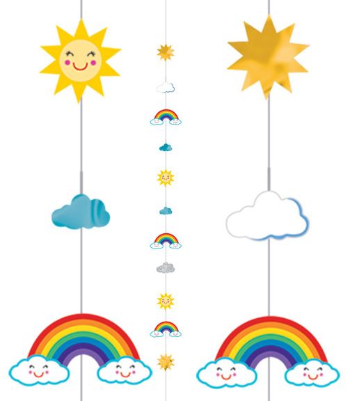 Amscan Balloon Fun Strings 1.82m Sun, Rainbow & Clouds