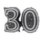 Bobo FunnCo Jointed Black Stars 30th Holographic 32" Foil Balloon