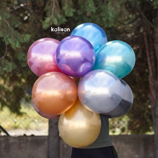 Kalisan Mirror Mix 12" Latex Balloons 50pc/Bag