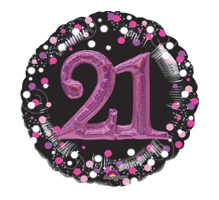 Anagram Pink Sparking 21st Birthday 32" Foil Balloon