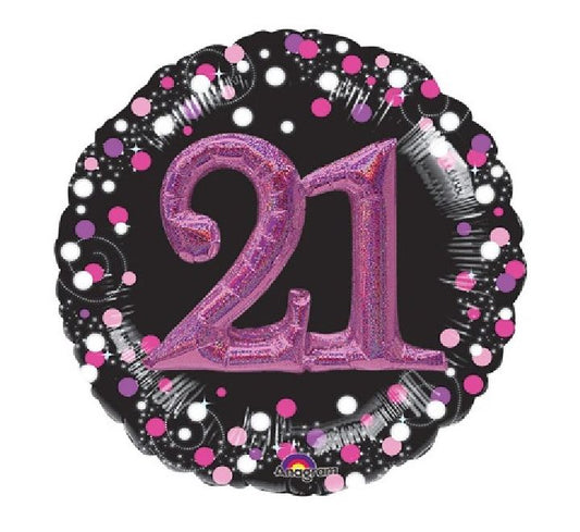 Anagram Pink Sparking 21st Birthday 32" Foil Balloon