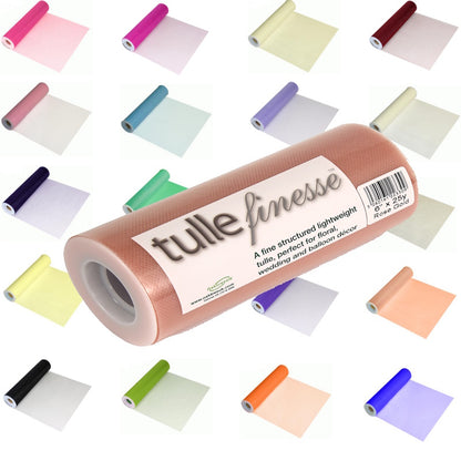 Eleganza Tulle Finesse 12" x 25 Yards Various Colours