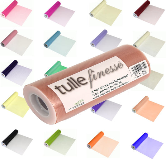 Eleganza Tulle Finesse 12" x 25 Yards Various Colours