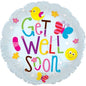 CTI Get Well Soon Birds & Butterflies 2-Sided 24" Foil Balloon