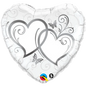 Qualatex Silver Entwined Hearts 18" Foil Balloon