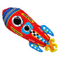 Kaleidoscope Birthday Rocket Ship Jumbo Shape 28" Foil Balloon