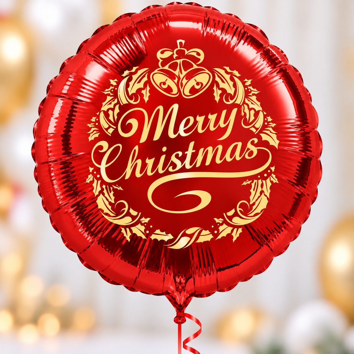 Merry Christmas 18" Foil Balloon – Gold, Red or Green – Air or Helium