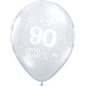 Qualatex 90th Diamond Clear All Round Printed Latex Balloons 25Pc/Bag