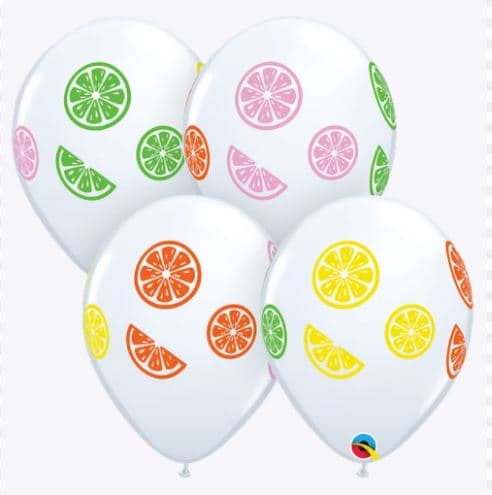 Qualatex Colorful Fruit Slices 11" Latex Balloons 50Pc/Bag