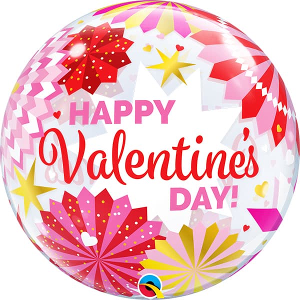 Qualatex Deco Valentine's Day Paper Fans 22"/56cm Bubble Balloon