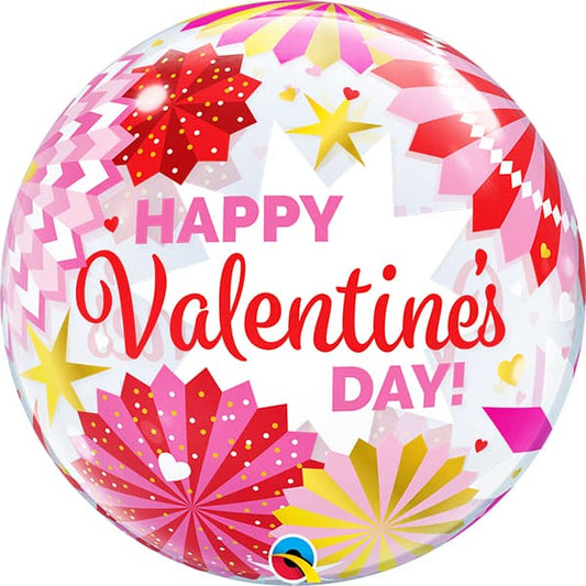 Qualatex Deco Valentine's Day Paper Fans 22"/56cm Bubble Balloon