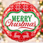 Qualatex 18" Red Merry Christmas Nordic Foil Balloon – Air or Helium