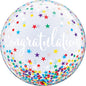 Qualatex Congratulations Confetti Stars 22"/56cm Bubble Balloon
