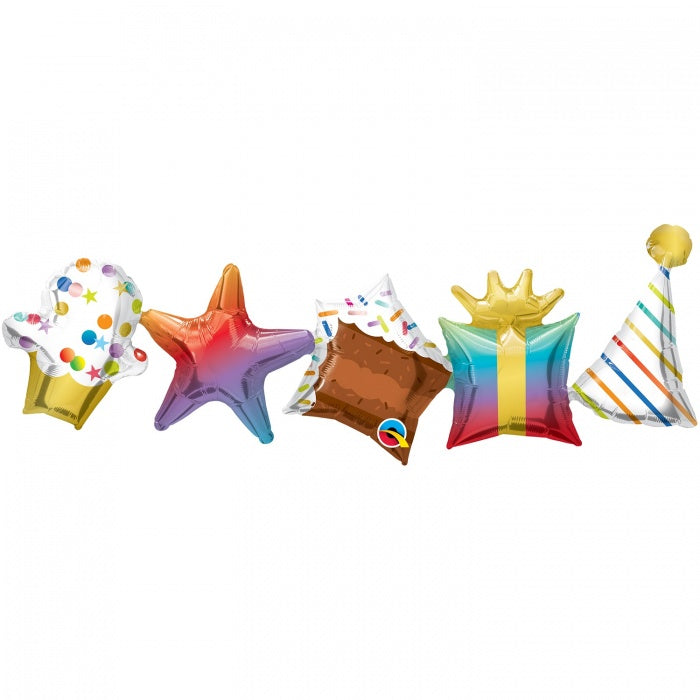Qualatex Birthday Balloon Garland 41" Foil Balloon (2 Garlands)