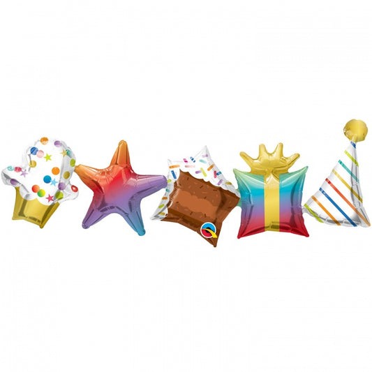 Qualatex Birthday Balloon Garland 41" Foil Balloon (2 Garlands)