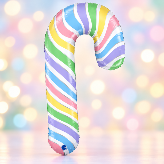 41" Grabo Pastel Candy Cane Shaped Foil Balloon – Air or Helium