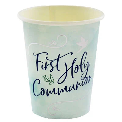 Blue First Holy Communion 9oz Paper Cups - 8 Pack