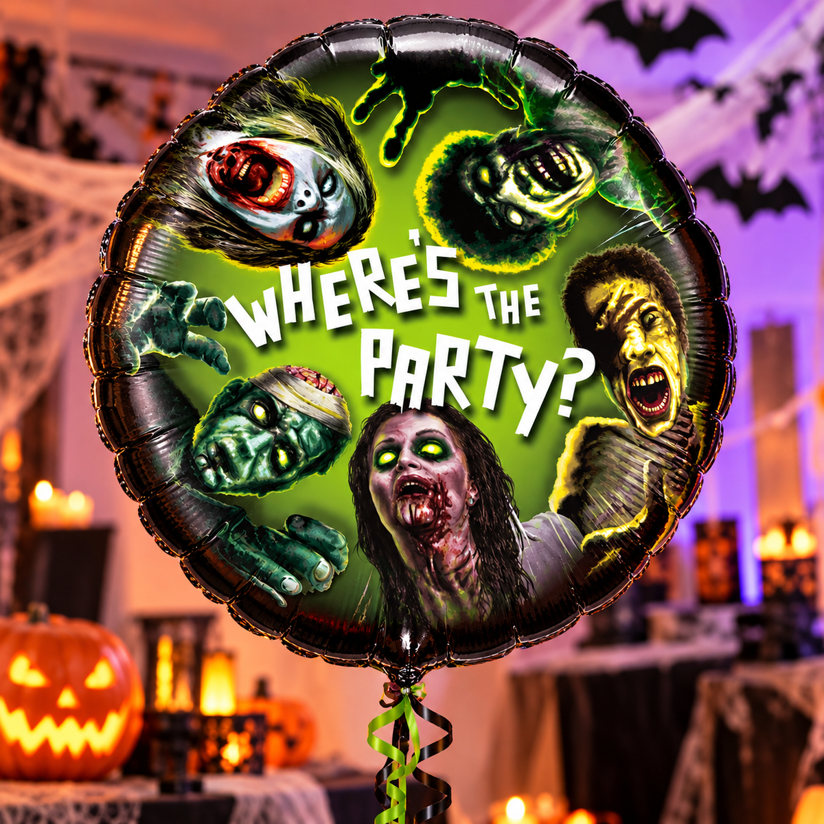 Zombie Halloween 18" Foil Balloon Where's the Party – Air or Helium