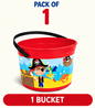 Lil Pirate Bucket 1500ml – Kids Pirate Party Bucket with Handle – Reusable Plastic Treat, Gift & Beach Bucket – Party Bag Alternative – Packs of 1, 3, 6 or 12