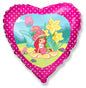 Flexmetal Strawberry Shortcake Garden Heart 18" Foil Balloon Party Decoration, Suitable for Air or Helium