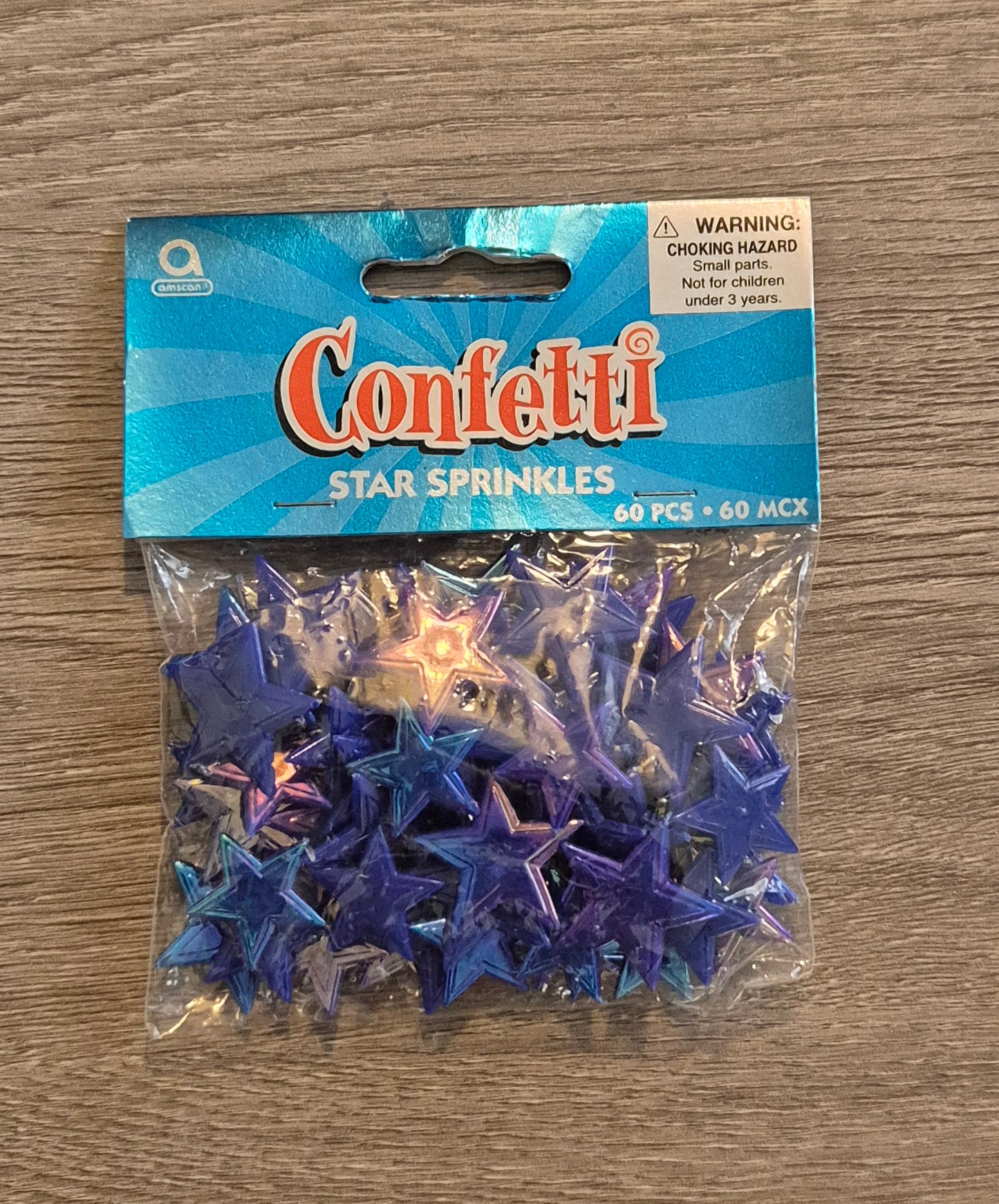 Star Sprinkles Plastic Confetti Blue 60pc