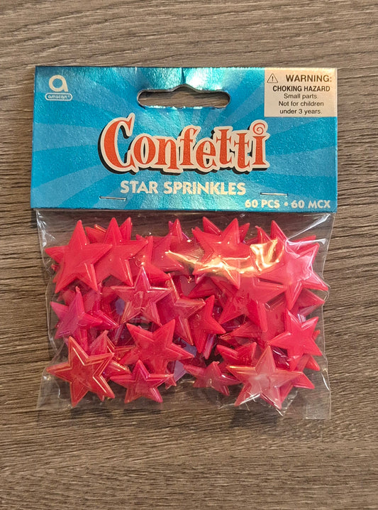 Star Sprinkles Plastic Confetti Red 60pc