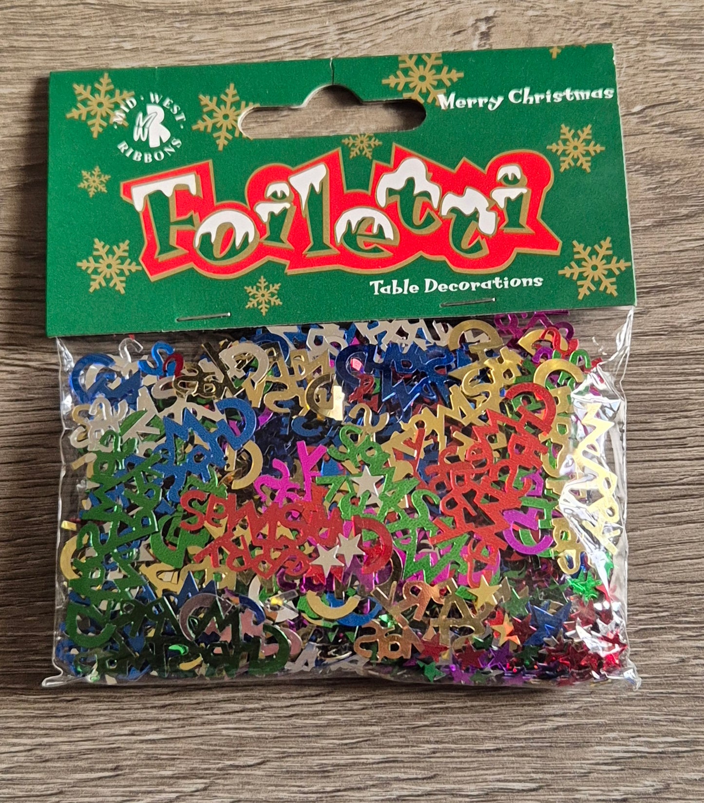 Merry Christmas Multicoloured Metallic Confetti 14g