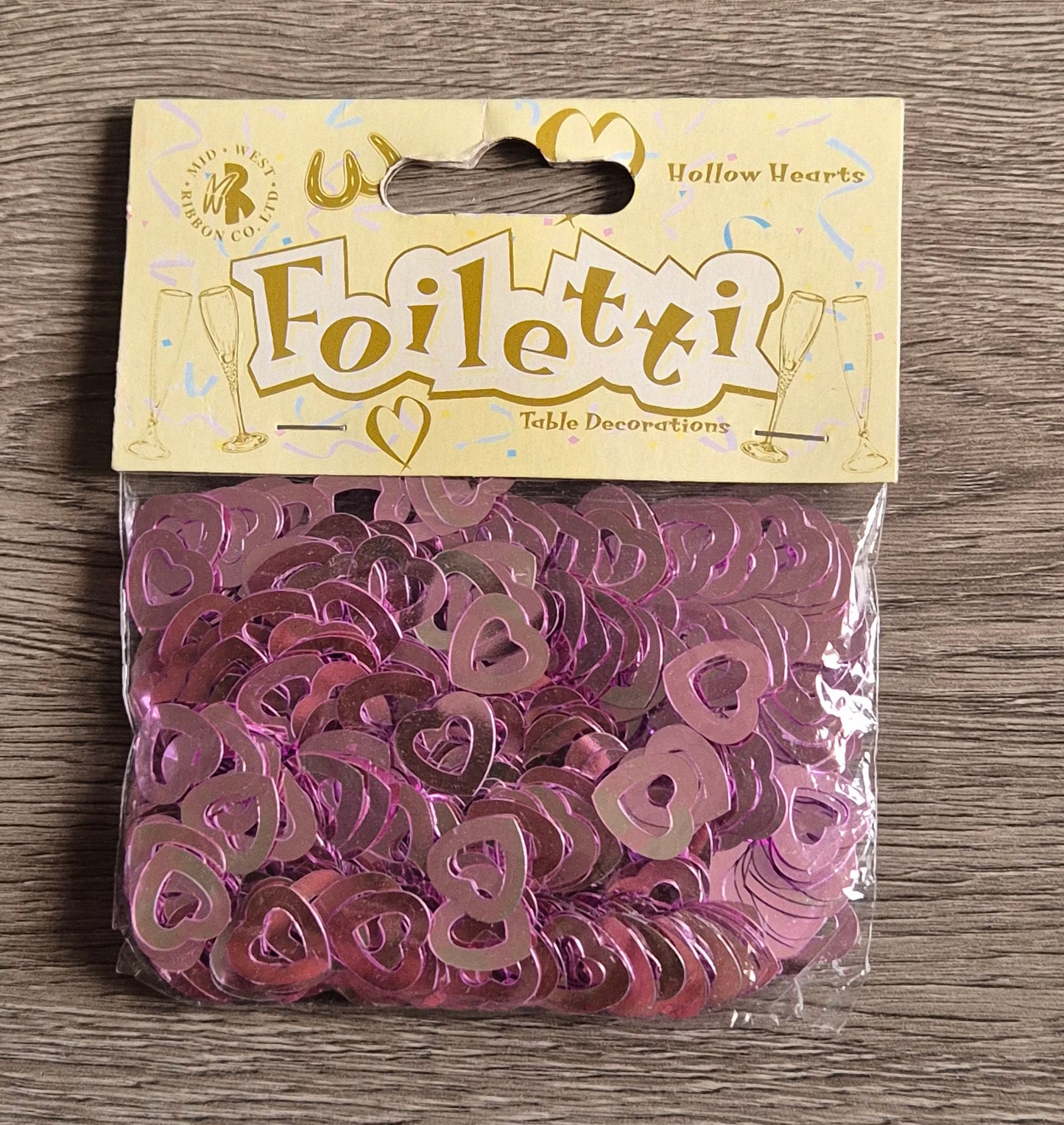 Hollow Hearts Metallic Rose Gold Confetti 14g
