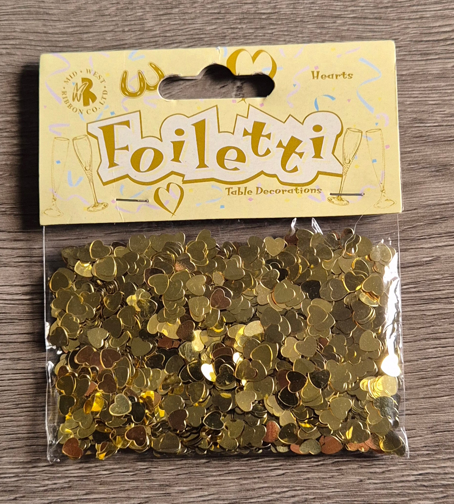 Small Hearts Metallic Gold Confetti 14g – Tri Products