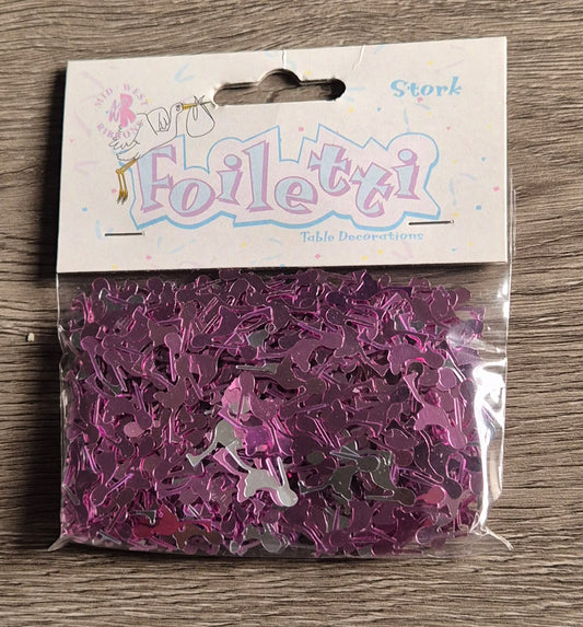 Pink Storks Metallic Confetti 14g