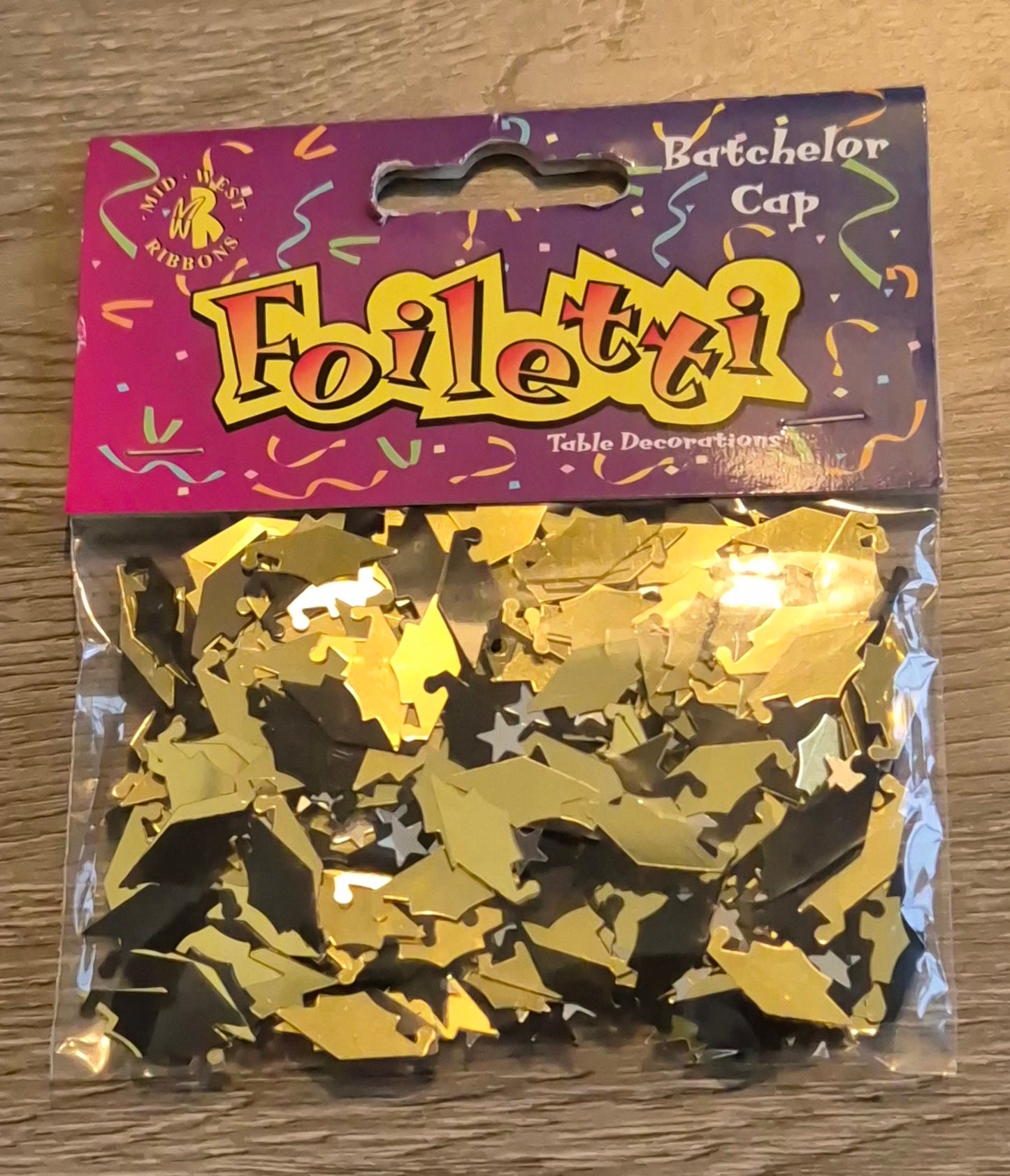 Table Confetti Foiletti, Bachelor Hat, Black & Gold, 14g