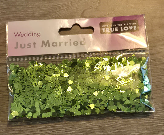 Just Married Green Metallic Confetti 14g