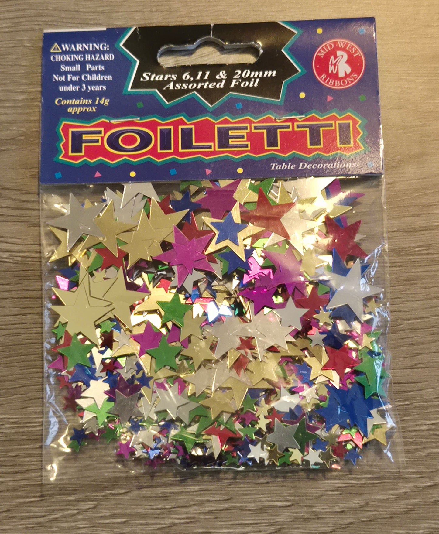 Multicoloured Stars Metallic Confetti 14g