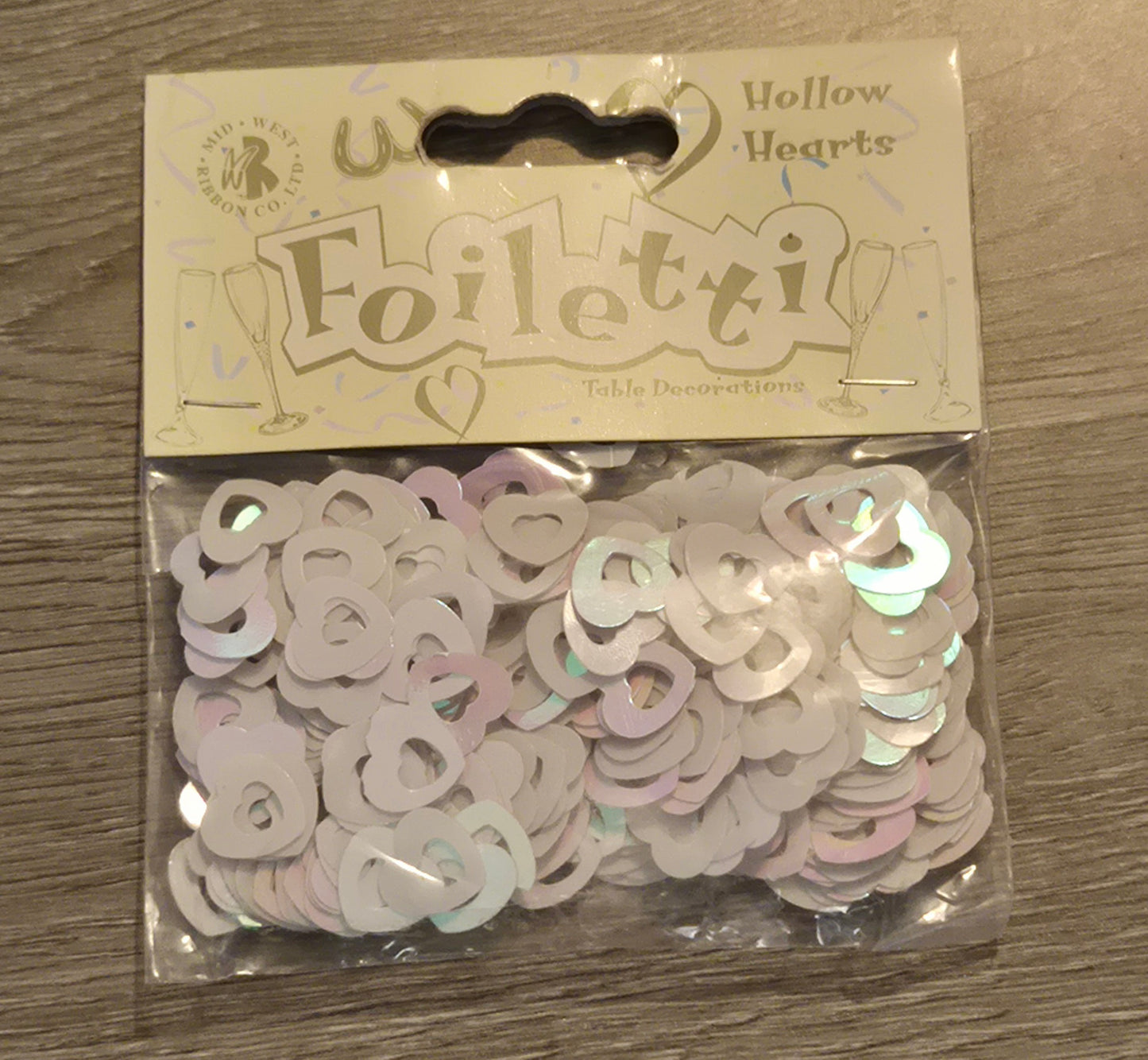 Hollow Hearts Metallic Iridescent Confetti 14g