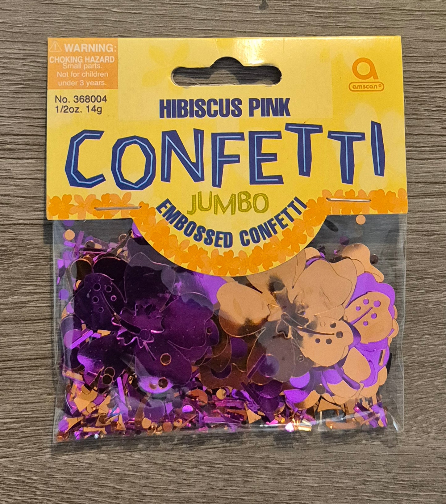 Hibiscus Pink Embossed Confetti 14g