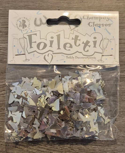 Champagne Flutes Gold & Silver Confetti 14g