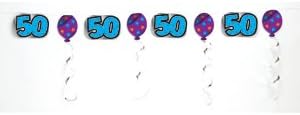 Creative Party Blue 50th Birthday Foil Garland 3m
